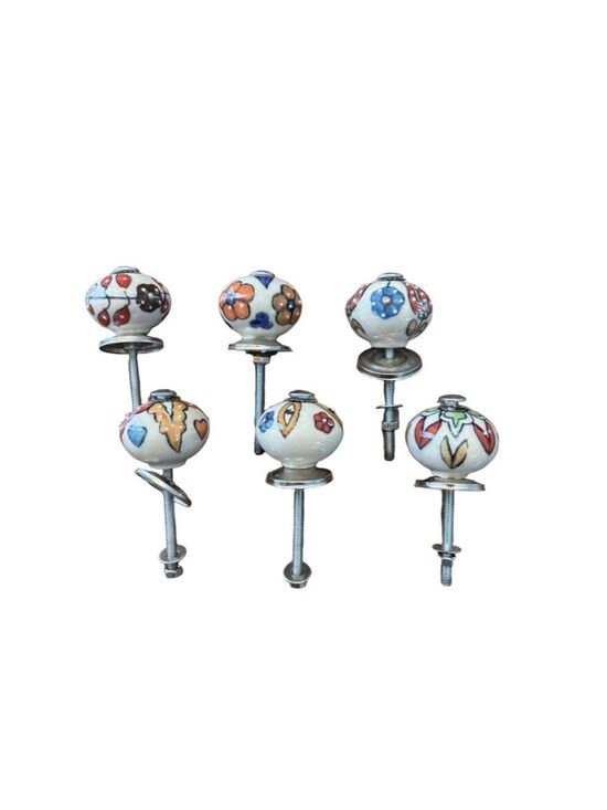 Unbranded Other - Unbranded, hand painted, Home Decor Ceramic Knobs One Size White Multicolor